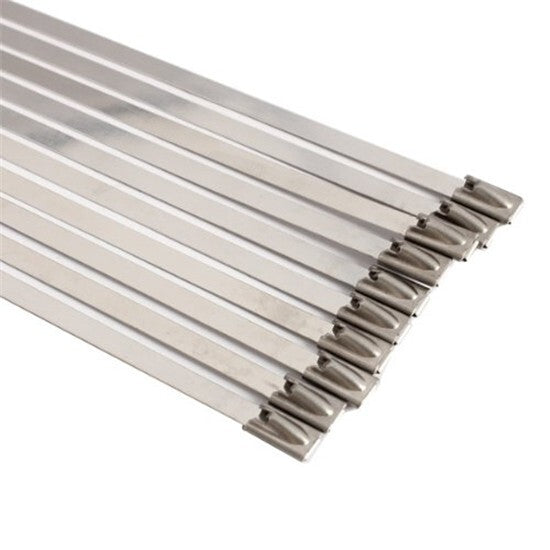 10pcs 12 Inches Stainless Steel Cable Zip Ties Multi-Purpose Metal Exhaust Wrap
