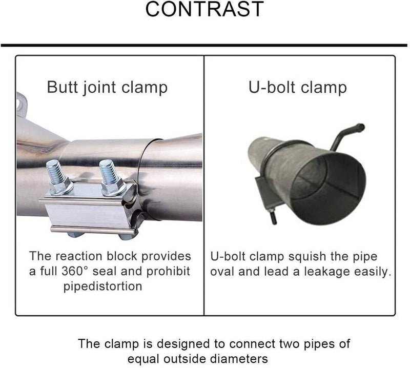 2.5 Inch Butt Joint Band Exhaust Clamp Sleeve Coupler T304 Stainless Steel 2 Pie