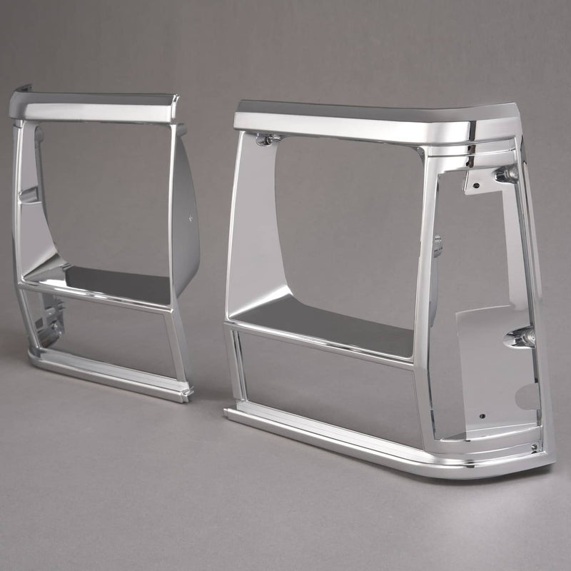 DURAFORCE Headlight Bezel Trim for Jeep Cherokee 91-96 Comanche 91-92 Chrome 2PCS