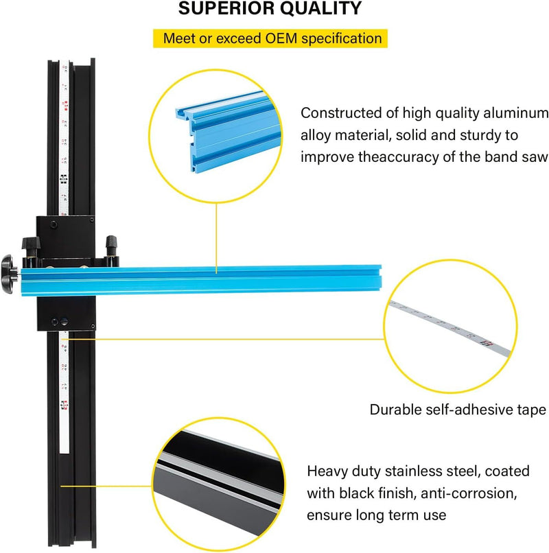 KMS7200 Bandsaw Fence for 14-Inch Band Saw Blade Drift Angle Cutting
