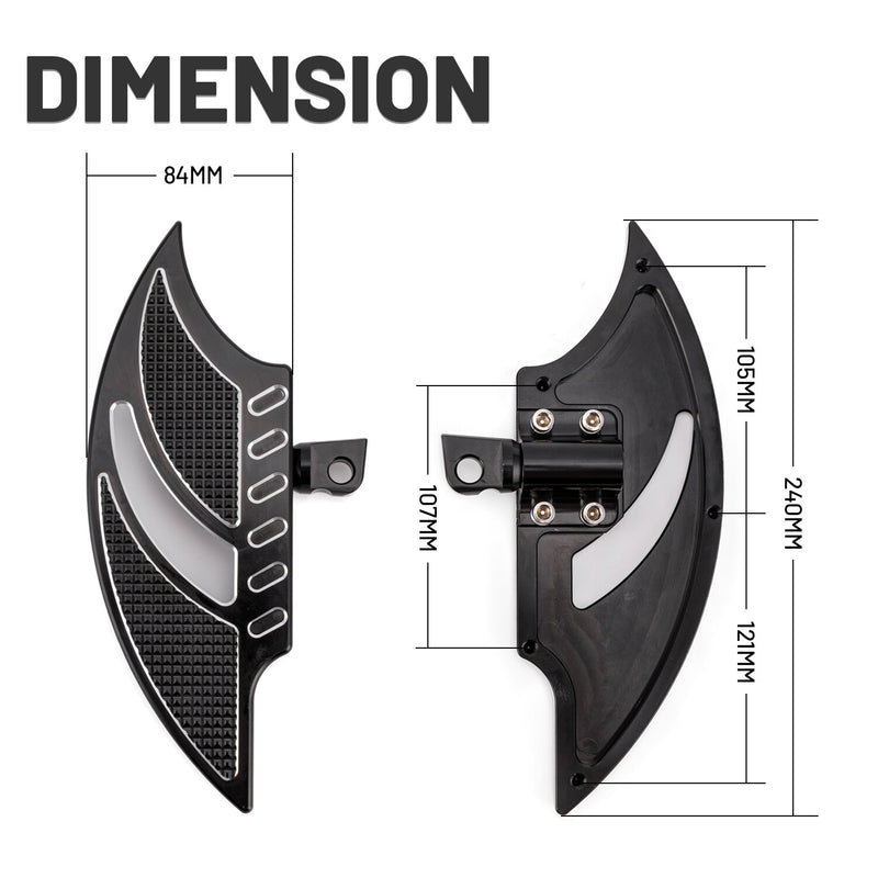 Male Mount Foot Pegs Footboards CNC Cut for Harley Softail FL 1986-24