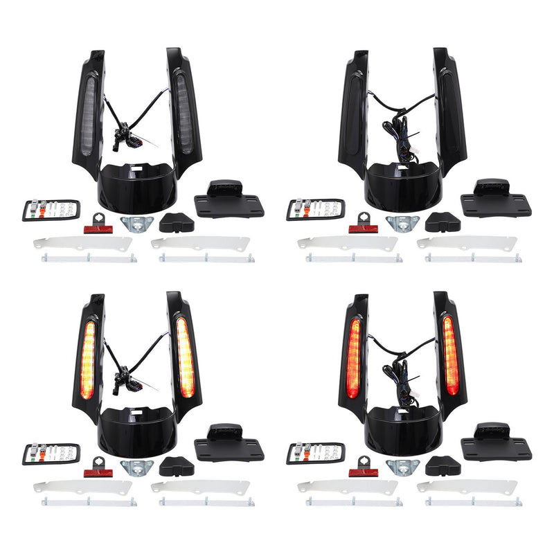 Rear Fender Extension with LED Red Amber Light for Harley Touring 2009-2013
