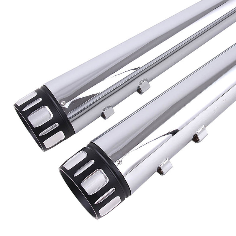 4in Slip On Muffler Exhaust Pipes for Harley Touring Bagger Glide 1995-2016 Pair