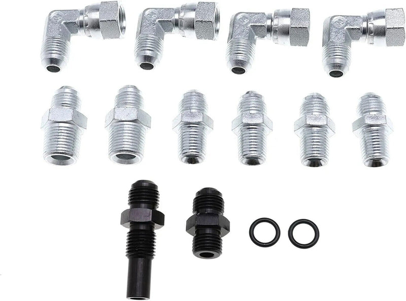 6AN 70" SS Braided Transmission Cooler Lines Kit for GM 4L60E 4L80E Flexible