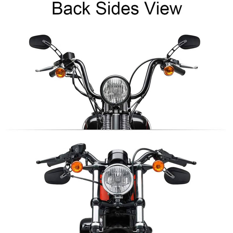 8mm Black Rear View Mirrors for Harley FLSTC FXDB Dyna FXDF Left and Right