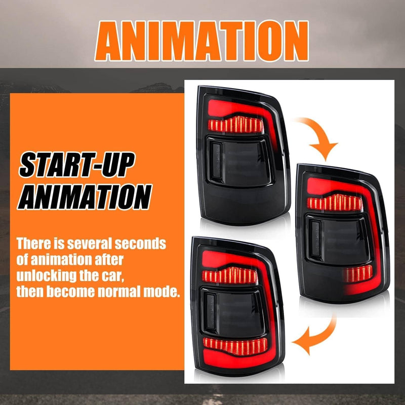 LED Tail Light 2x for Dodge Ram 1500 2500 3500 2009-2018 Smoke Lens Rear