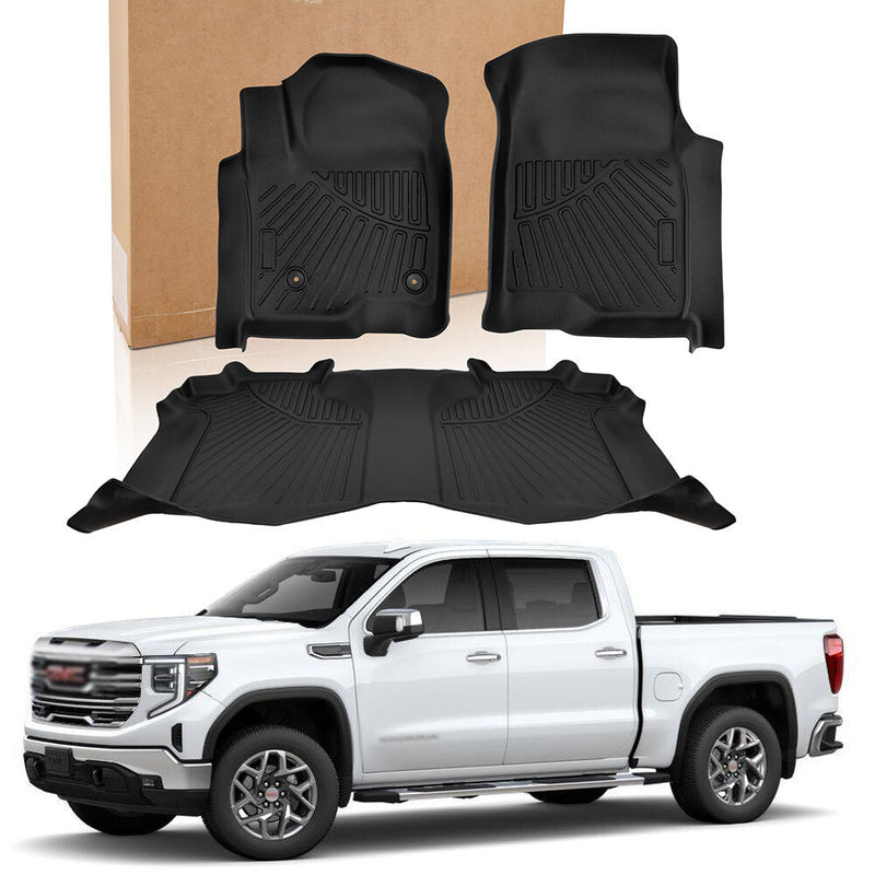 Floor Mats for Chevy Silverado 2500HD 3500HD Crew Cab 2020-2024 Front Rear