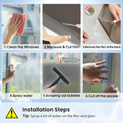 DURAFORCE Static Cling Film 78.74x17.73 for Bathroom Office Living Room No Glue Needed