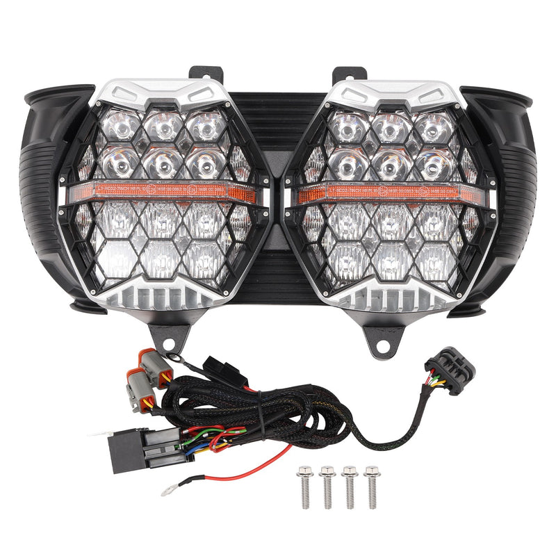 Dual LED Headlight for Harley Road Glide 2015-2024 High/Low Beam DRL Projector