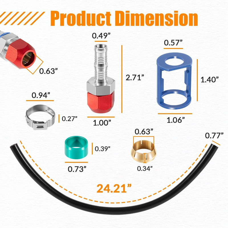 800-670 A/C Line Splice Kit for 5/8 Line With No.10 Hose Line to Hose Repair