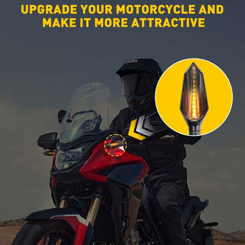4 Pcs Universal Motorcycle Amber LED Turn Signals Lights Blinker Lamp Indicators