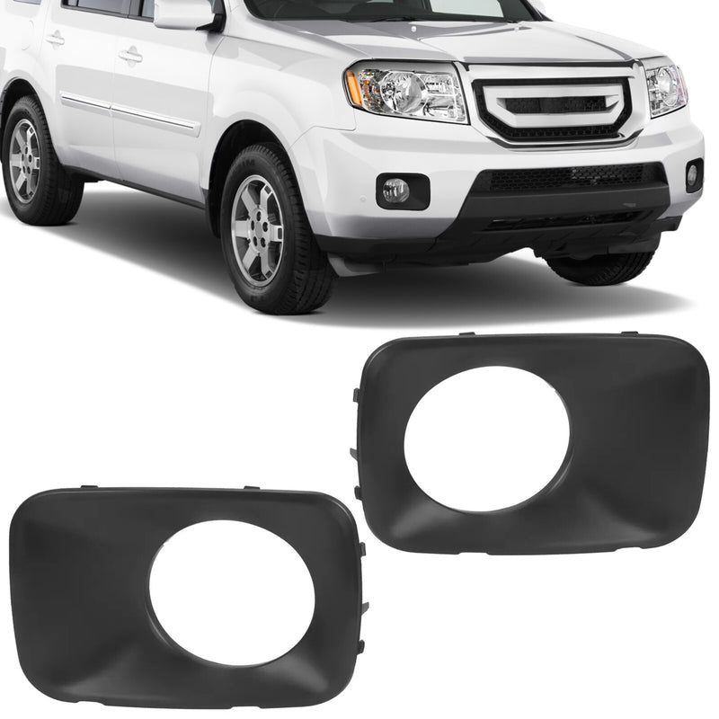 Fog Light Trim Cover for Honda Pilot 2009 2010 2011 Black Driver & Passenger