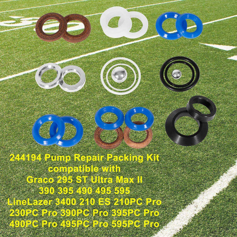 244194 Pump Repair Packing Kit for Graco 295 390 395 490 495 595 3400 Sprayer