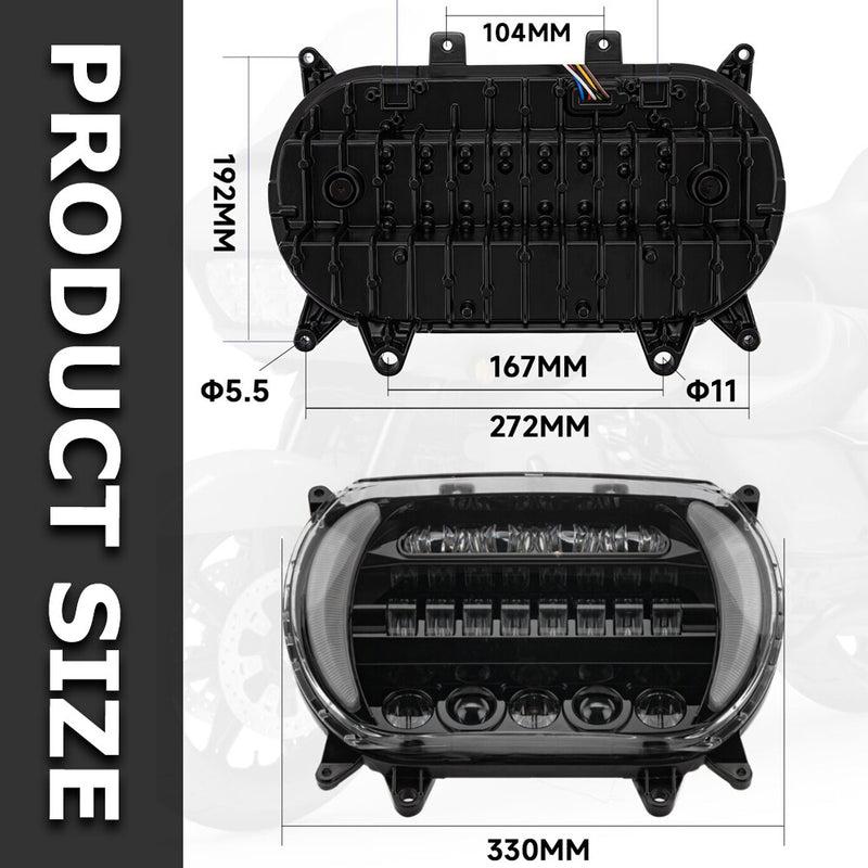 Plug&Play LED Headlight DRL High Low Beam for Harley Road Glide 2015-2024