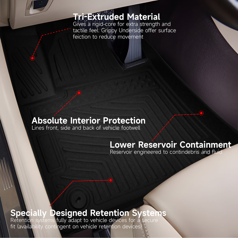 All-Weather 2 Row Floor Mats Cargo Liner for Hyundai Santa Fe 2021-2023