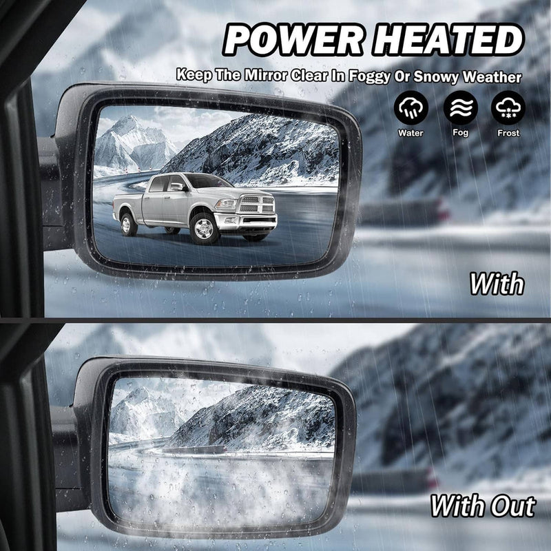Chrome Power Folding Heated Right Mirror LED Signal for 2013-2019 Dodge Ram 1500