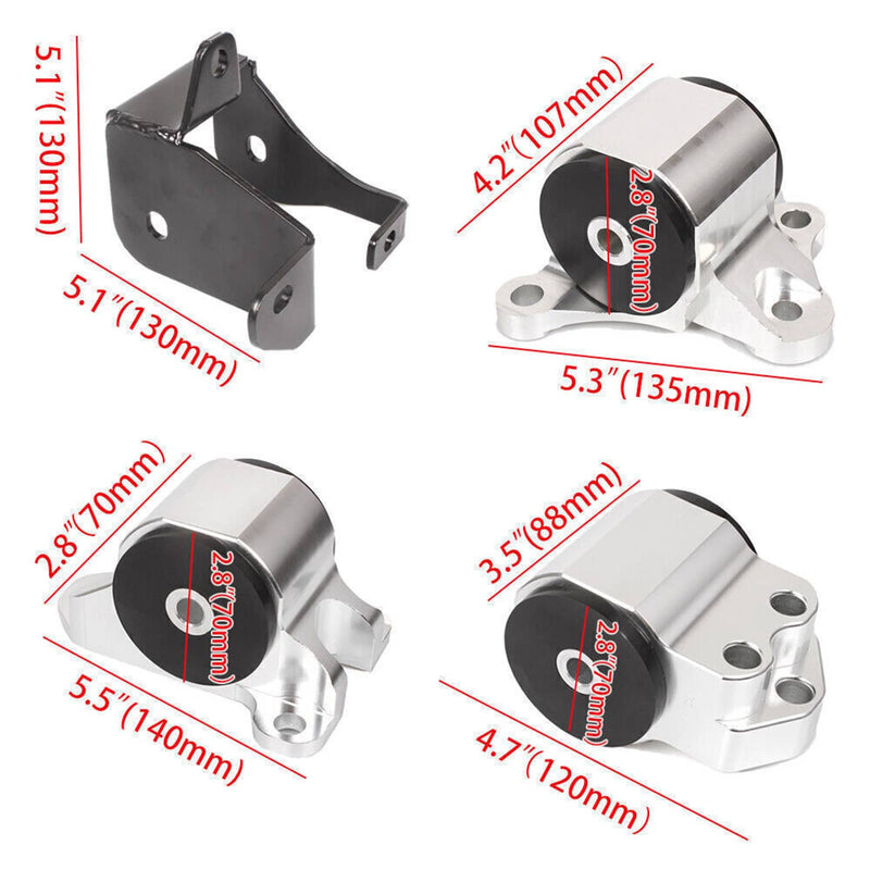3 Bolt Swap Engine Motor Mount Kit & Torque Mount Kit for Civic EK B-Series 96-0