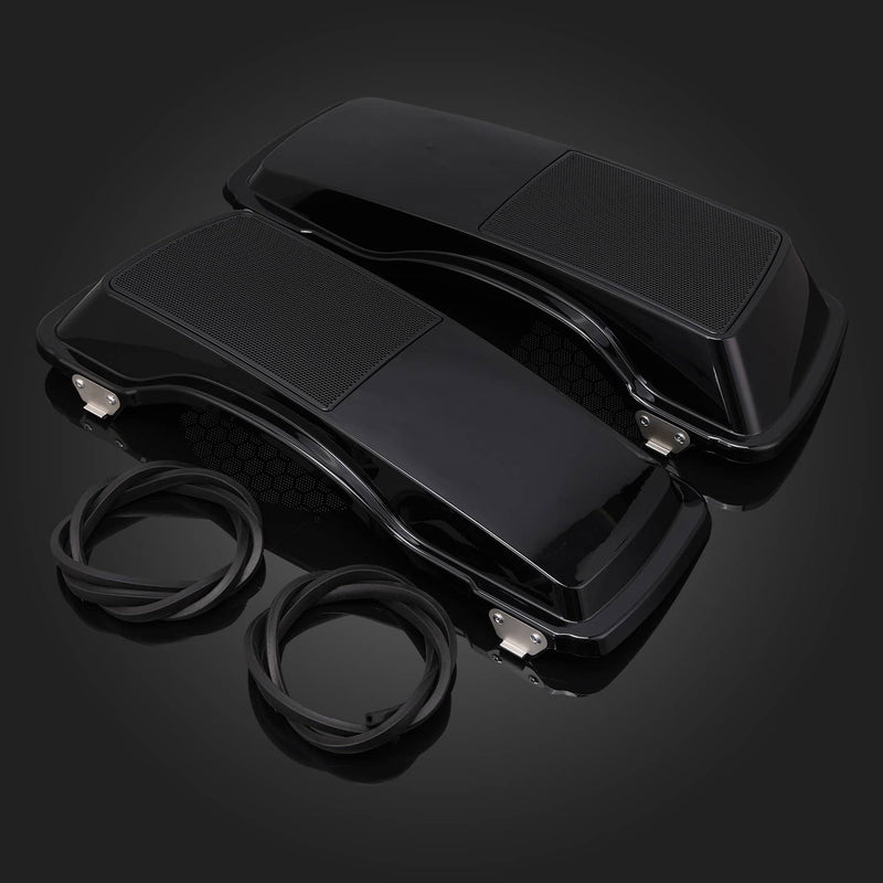 Left Right Hard Saddlebag Speaker Cover for Harley Touring Vivid Black 1993-13