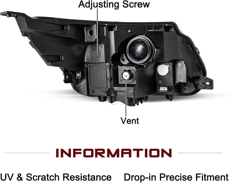 Left Right Side Headlight Assembly w/LED DRL for Ford Explorer 2016-2019