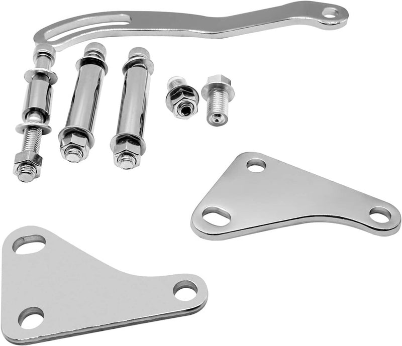 Chrome Power Steering Pump Bracket Pulley Kit for SBC Chevy 350 305