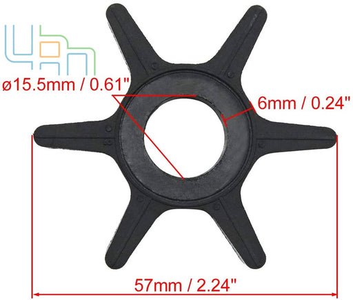 DURAFORCE 47-F433065-2 Water Pump Impeller for Chrysler Force Mercury 25 35 40 45 50 HP