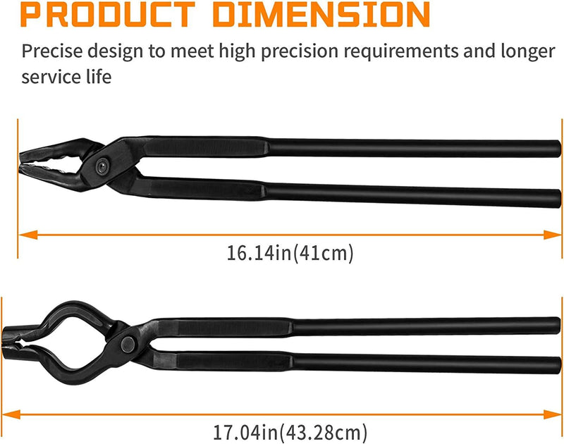 Blacksmith Tongs Set Knife Making Wolf Jaw V-Bit Starter Beginner