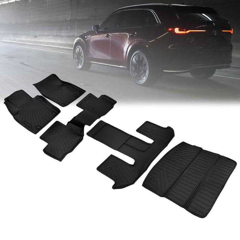 Floor Mats Cargo Liner Set for Mazda CX-90 PHEV 7 Seater All Weather 2024 2025