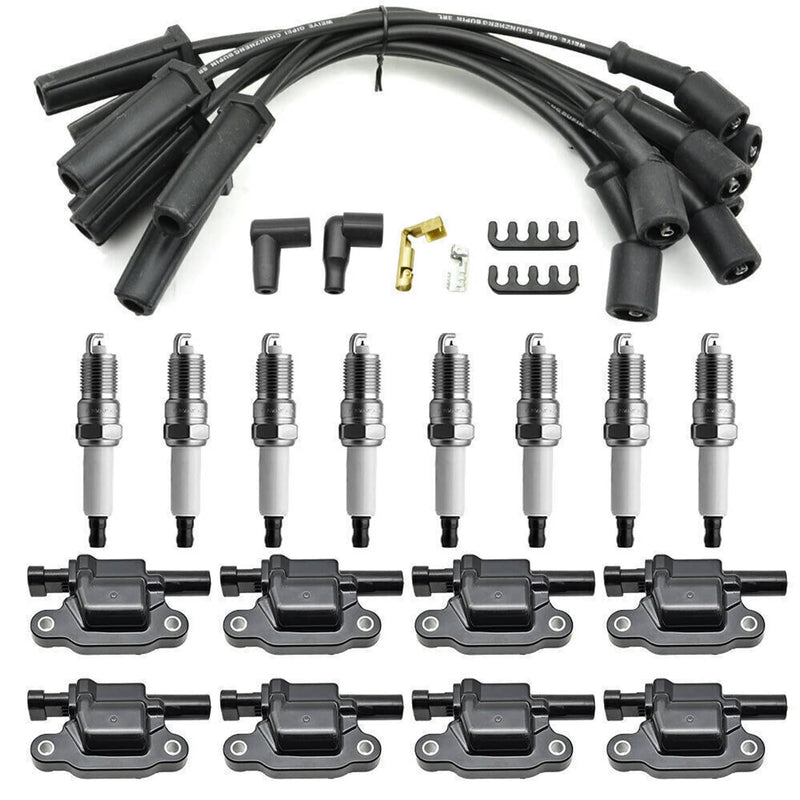 UF413 Ignition Coils 41-962 Spark Plugs with Wires for Chevy 8 Pack