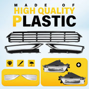 DURAFORCE Front Bumper Fog Lights Corner Lamp & Lower Grille for VW Passat 2012-2015 7PC
