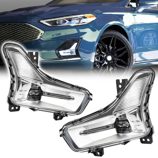 DURAFORCE #KS7Z15200B LED Fog Lights Clear Driver Passenger Side for Ford Fusion 2019-2020