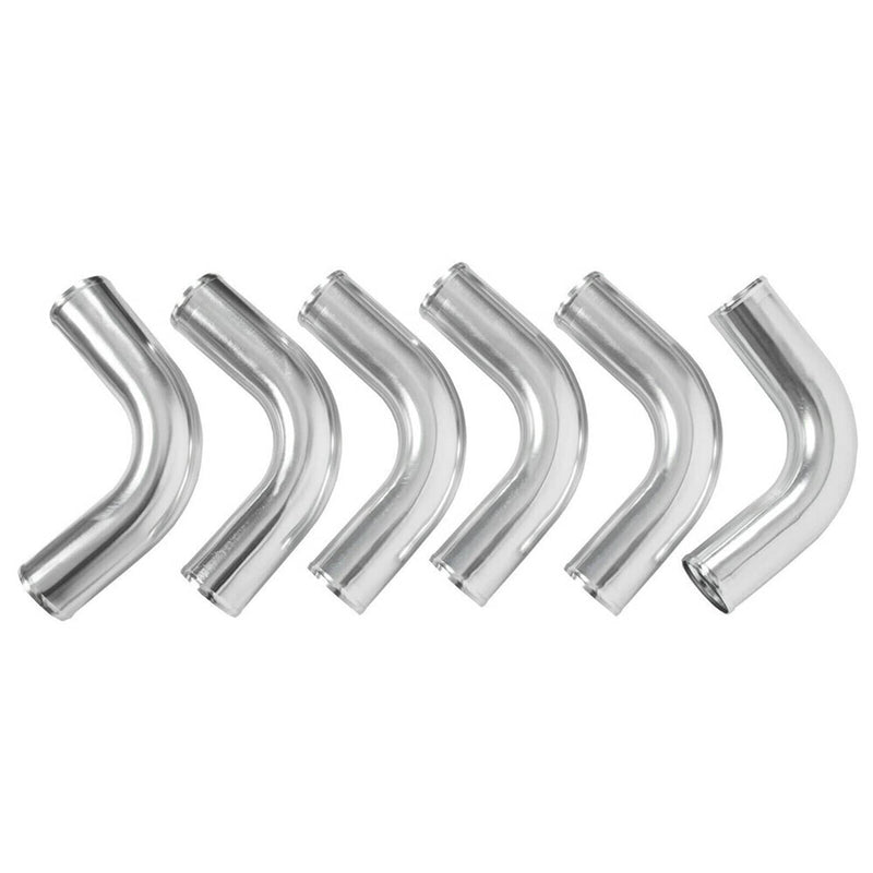 3" DIY Polished Intercooler Piping U Pipe Red Silicone Coupler Clamp Kit