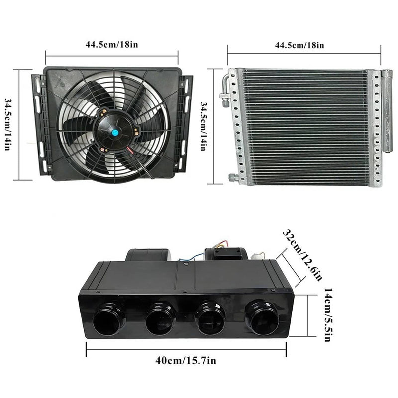 63A 12V Electric Cool Heat Universal Underdash Car Air Conditioner DC A/C