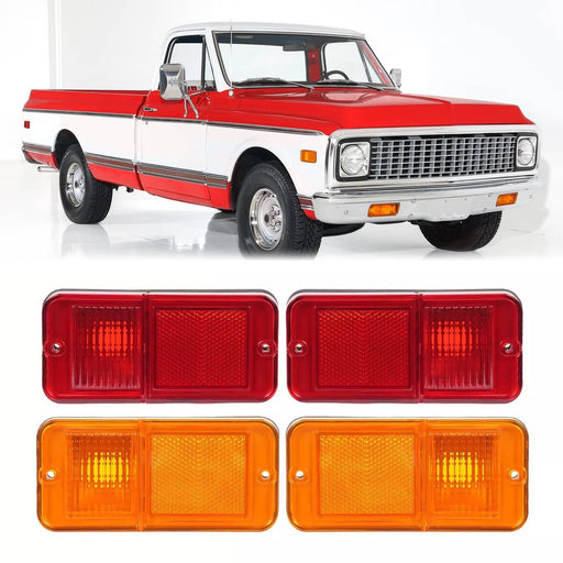 DURAFORCE Front Rear Side Marker Lights for Chevrolet and GMC C/K Pickup Trucks 1968-1972