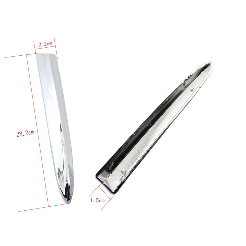 Pair Chrome Front Bumper Upper Grill Moulding Trim for Fiat 500 2007-2015