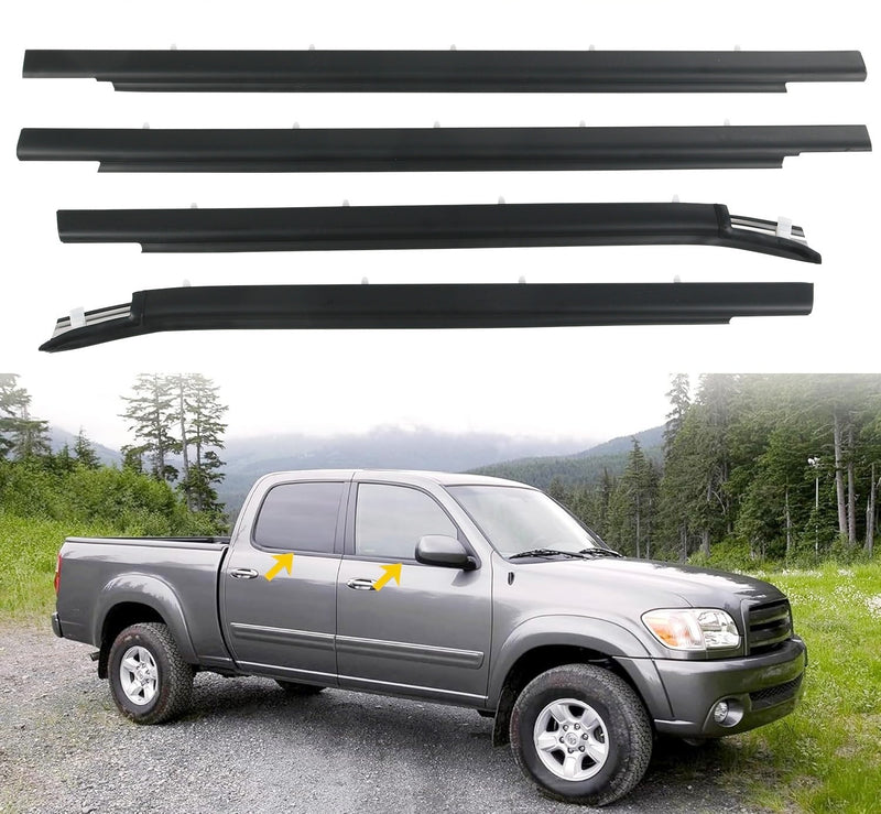Window Moulding Weatherstrip Seal Belt for Toyota Tundra Double Cab 2000-2006 4x