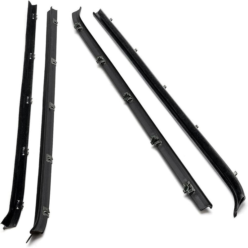 Front Door Window Run Sweep Felts Weatherstrip Seals Kit for Chevy GMC