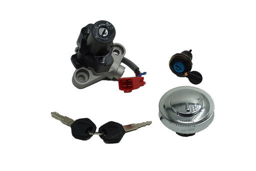 DURAFORCE Ignition Switch Fuel Gas Cap Cover Seat Lock Key for Yamaha V Star 650 1100