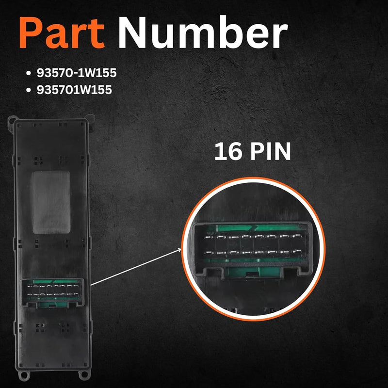 Master Power Window Control Switch Front Left Side for Kia Rio 2012-2015 16 Pins