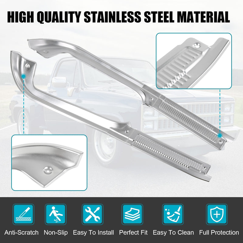 Door Sill Protector Kit for Chevy GMC C/K R/V Series Pickup 1978-1991 Aluminum