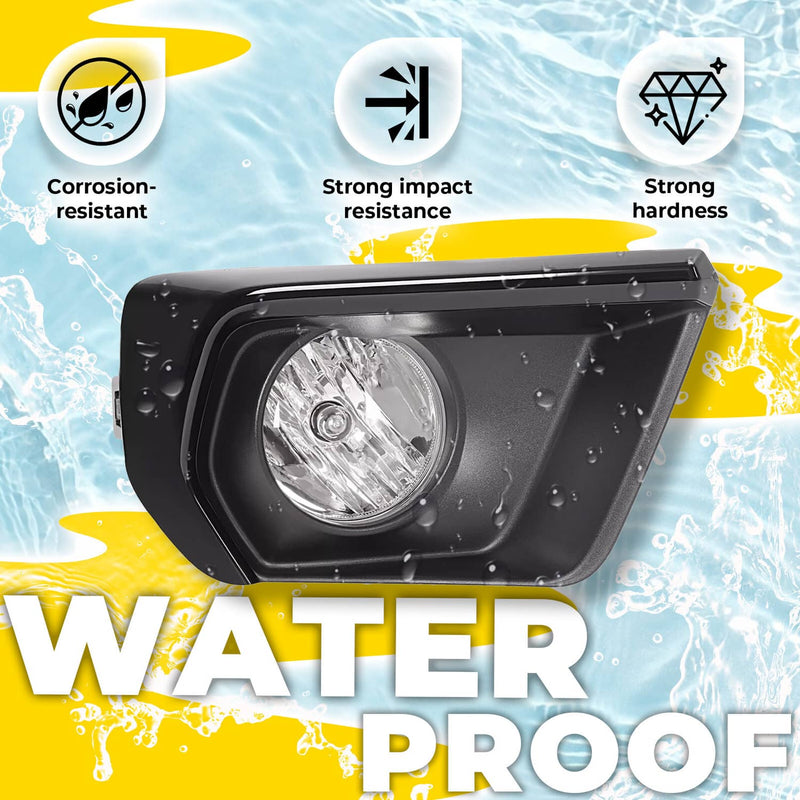 DURAFORCE Clear Fog Light for Chevy Colorado 2021-2022 With Bezel Relay Switch Bulb Pair