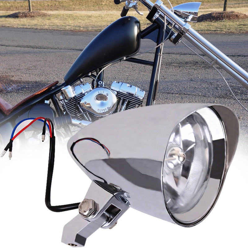Chrome Tri Bullet Headlight for Harley Dyna Softail Sportster Chopper Bobber