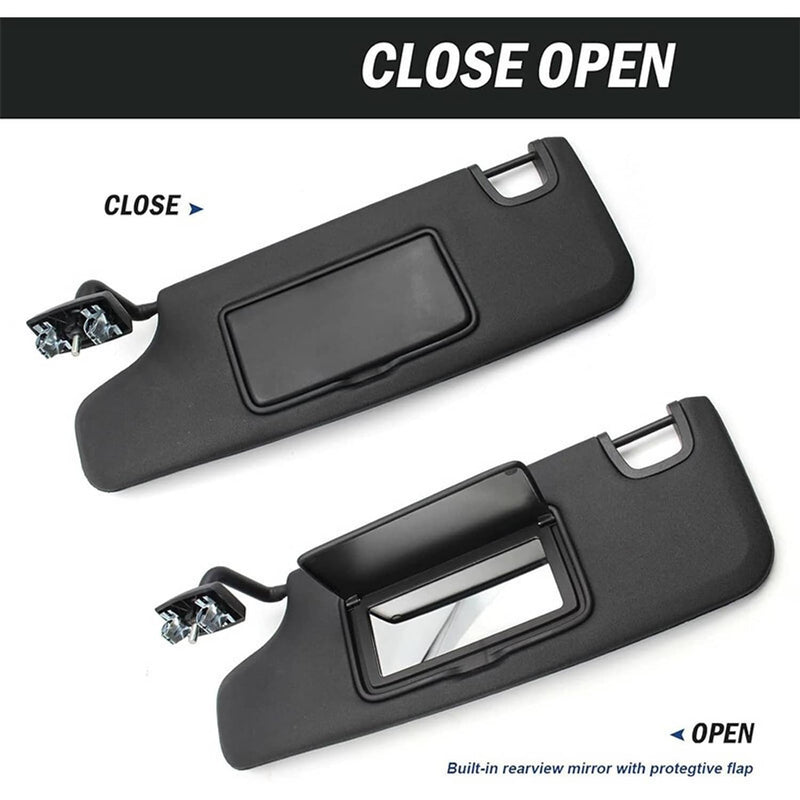 6CJ07DX9AA Black Sun Visor for Jeep Wrangler JK Left Driver Side 2007-2018