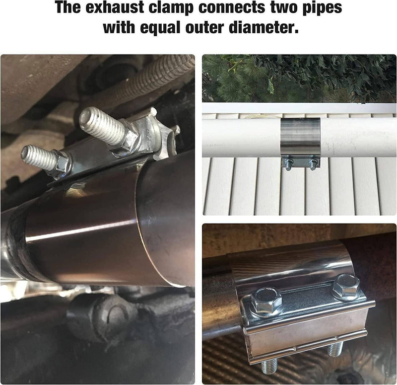 2.5 Inch Butt Joint Band Exhaust Clamp Sleeve Coupler T304 Stainless Steel 2 Pie