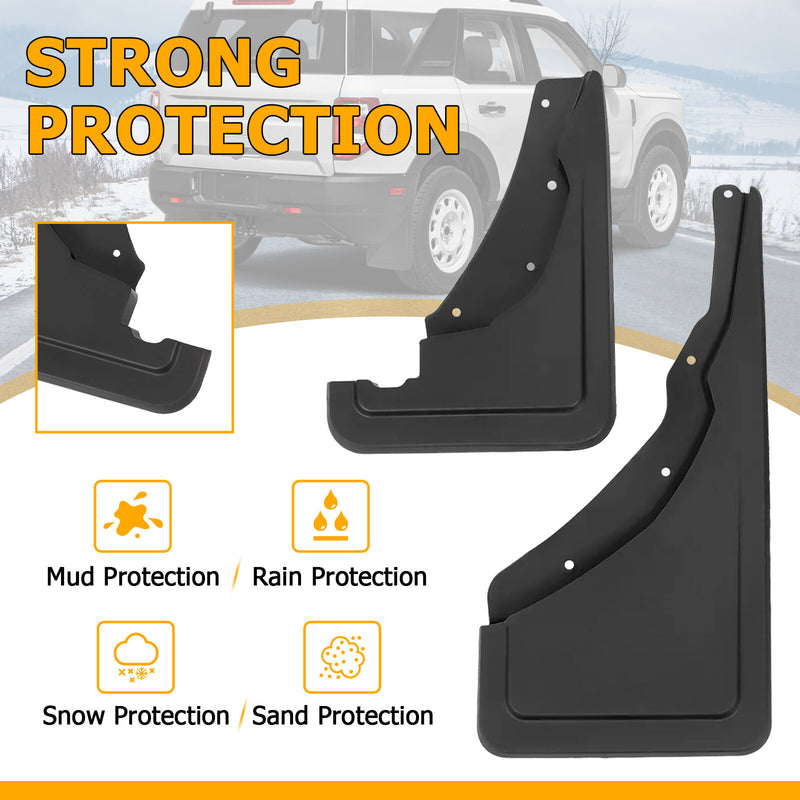 Front Rear Mud Flaps Splash Guards for Ford Bronco Sport 2021 22 2024 Set of 4
