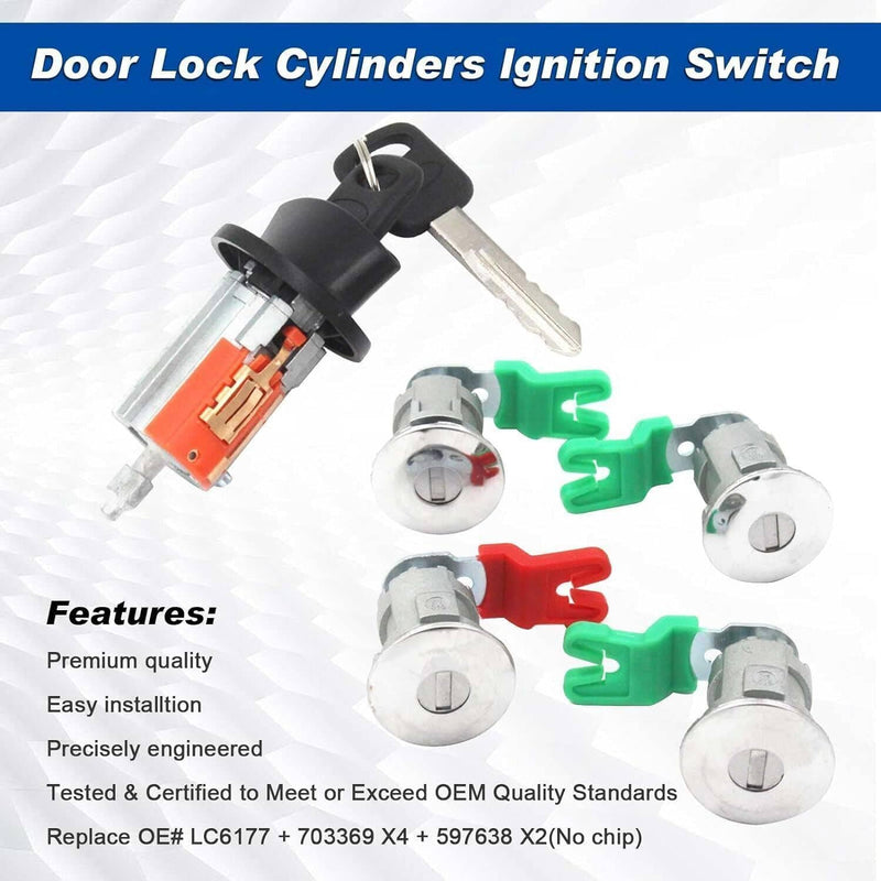 Ignition and Door Lock Cylinder Keyed Alike for Ford Econoline E150 E250 E350 Va