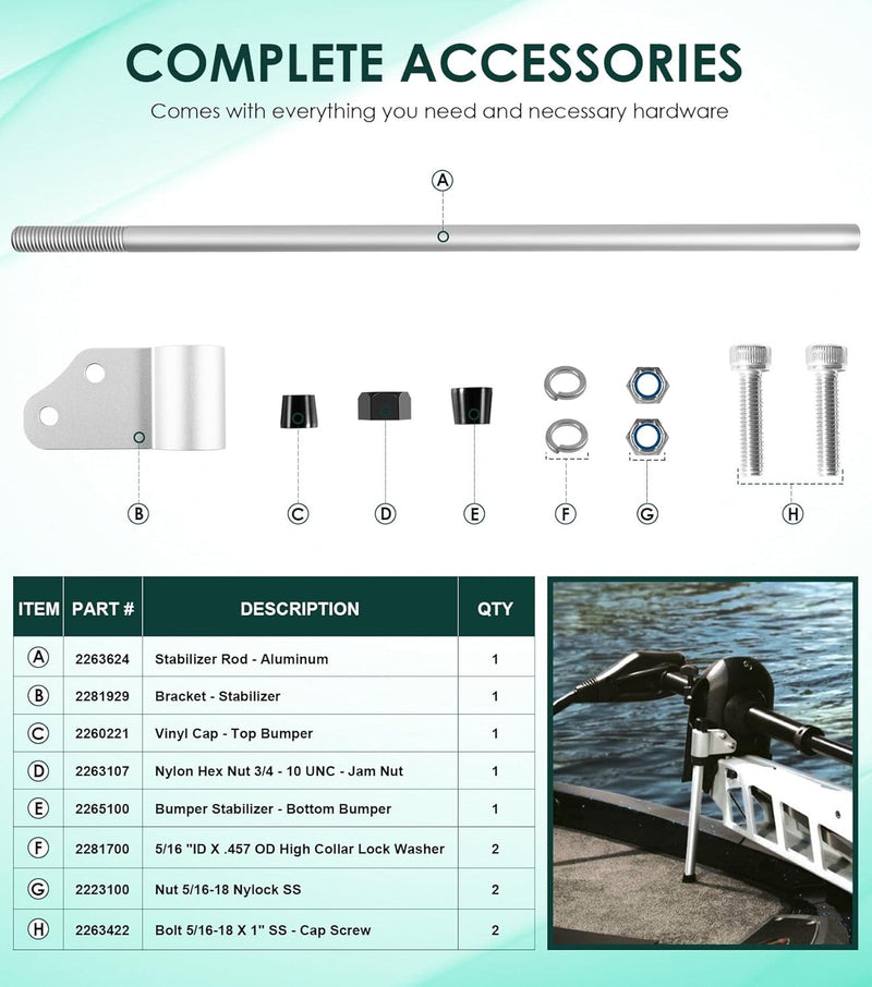 1862050 Stabilizer Kit for Minn Kota Ultrex Fortrex MKA-50 Trolling Motor
