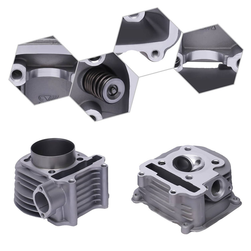 GY6 150cc 57.4mm Big Bore Kit Cylinder Head Piston Gasket Set QMJ157