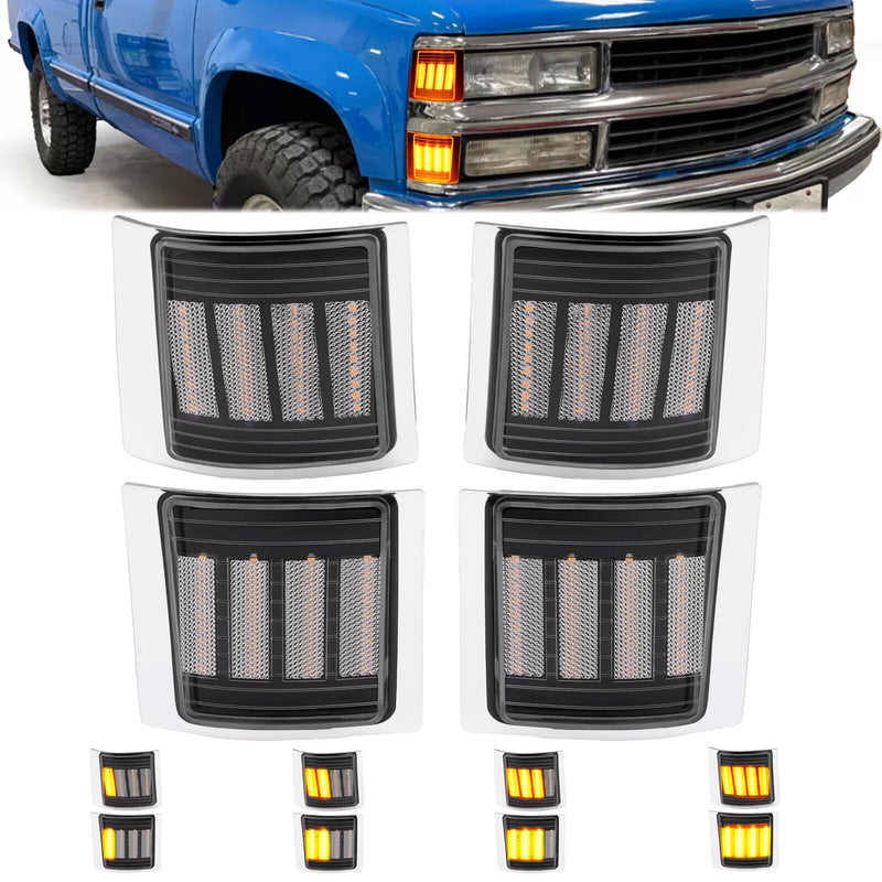 Sequential Corner Side Marker Lights for Chevy C/K 1500 2500 3500 94-98 Set