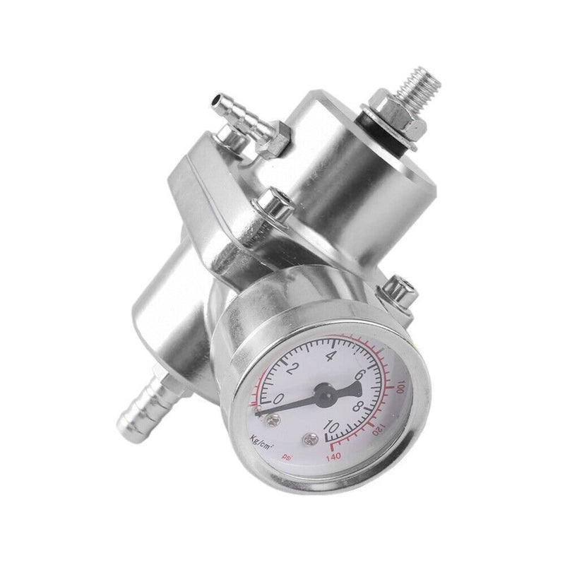 Adjustable Fuel Pressure Regulator Kit with 0-140 Psi Gage Hose Universal