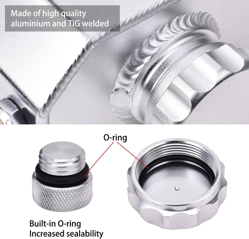 Universal 1L Aluminum Radiator Coolant Overflow Bottle Recovery Water Tank